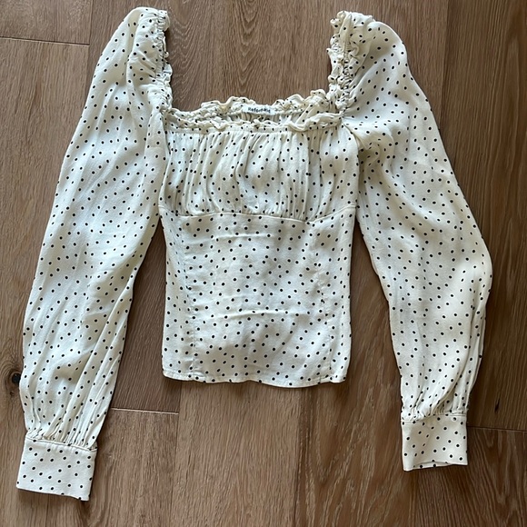 Reformation Matteo Top in Pepper Polkadot Size 4 - Picture 2 of 5